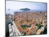The Old City Rooftops and Island of Lokrum, Dubrovnik, Dalmatian Coast, Croatia-Steve Vidler-Mounted Photographic Print