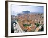 The Old City Rooftops and Island of Lokrum, Dubrovnik, Dalmatian Coast, Croatia-Steve Vidler-Framed Photographic Print