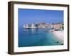 The Old City Skyline and Beach, Dubrovnik, Dalmatian Coast, Croatia-Steve Vidler-Framed Photographic Print