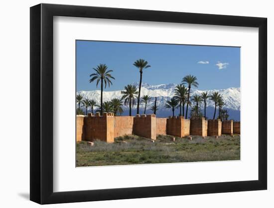 The Old City Walls and Snow Capped Atlas Mountains, Marrakech, Morocco, North Africa, Africa-Stuart Black-Framed Photographic Print