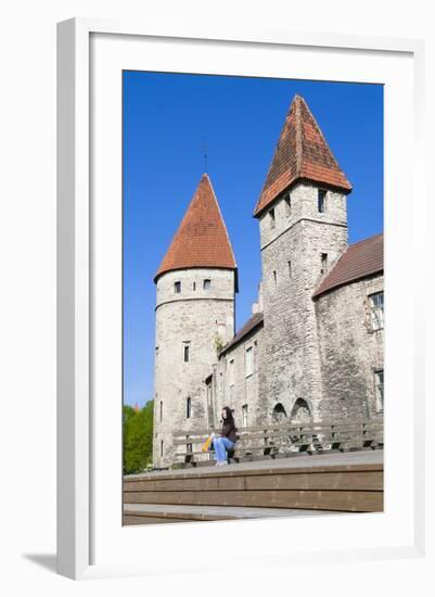 The Old City Walls of the Old Town of Tallinn, Estonia, Baltic States, Europe-Nico Tondini-Framed Photographic Print