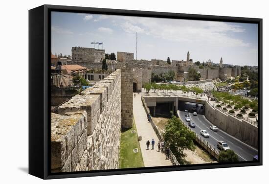 The Old City Walls, UNESCO World Heritage Site, Jerusalem, Israel, Middle East-Yadid Levy-Framed Stretched Canvas