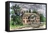 The Old Colonial Capitol at Williamsburg, Virginia, 1700s-null-Framed Stretched Canvas