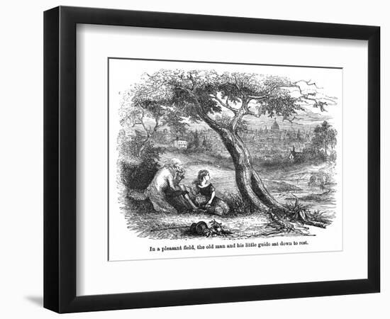 The Old Curiosity Shop, Nell and Grandfather-Hablot Browne-Framed Art Print