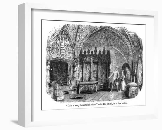 The Old Curiosity Shop, Nell in the Ruined Interior-Hablot Browne-Framed Art Print
