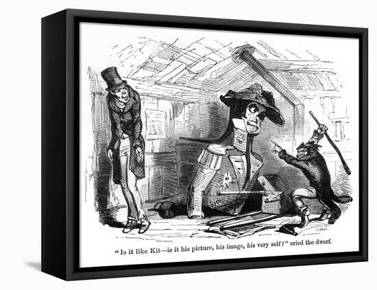 The Old Curiosity Shop, Quilp Mocks the Figurehead-Hablot Browne-Framed Stretched Canvas