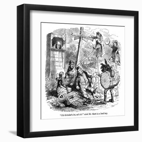 The Old Curiosity Shop, the Punch and Judy People-Hablot Browne-Framed Art Print