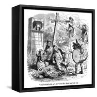 The Old Curiosity Shop, the Punch and Judy People-Hablot Browne-Framed Stretched Canvas