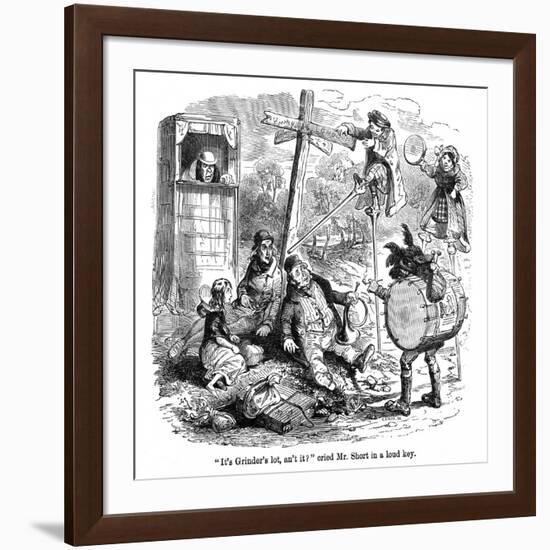 The Old Curiosity Shop, the Punch and Judy People-Hablot Browne-Framed Art Print