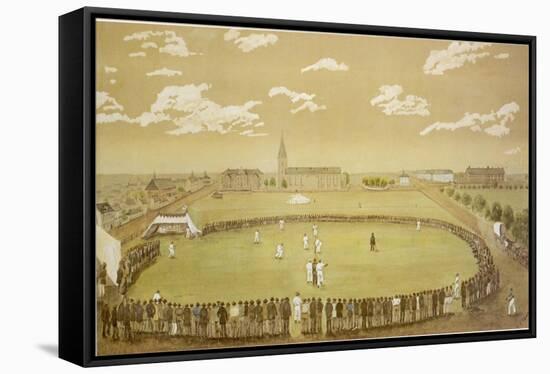 The Old Days of Merry Cricket Club Matches' at the Hyde Park Ground Sydney Australia-T.h. Lewis-Framed Stretched Canvas