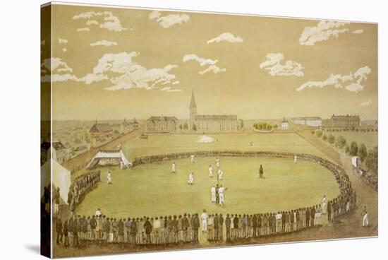 The Old Days of Merry Cricket Club Matches' at the Hyde Park Ground Sydney Australia-T.h. Lewis-Stretched Canvas