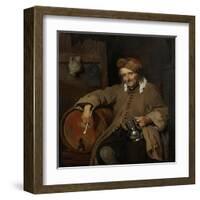 The Old Drinker, 1661-63-Gabriel Metsu-Framed Art Print