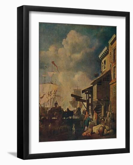 'The Old East India Wharf, London Bridge', c1700-1740, (1904)-Peter Monamy-Framed Giclee Print