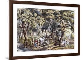 The Old Farm Gate-Currier & Ives-Framed Giclee Print