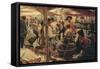 The Old Fish Market-Ettore Tito-Framed Stretched Canvas