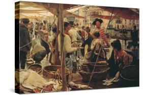 The Old Fish Market-Ettore Tito-Stretched Canvas