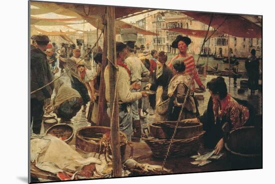 The Old Fish Market-Ettore Tito-Mounted Giclee Print