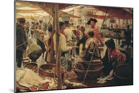 The Old Fish Market-Ettore Tito-Mounted Giclee Print