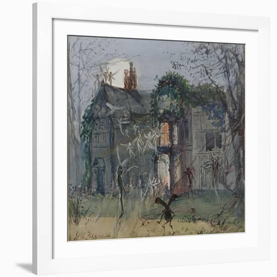 The Old Hall, Fairies by the Moonlight-John Anster Fitzgerald-Framed Giclee Print