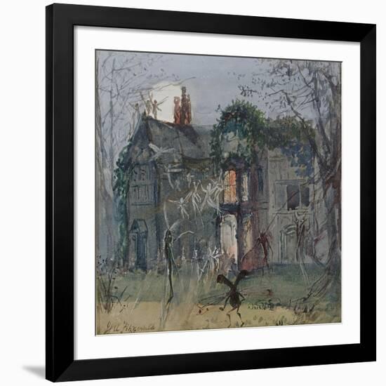 The Old Hall, Fairies by the Moonlight-John Anster Fitzgerald-Framed Giclee Print