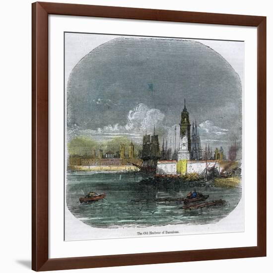 The Old Harbour of Barcelona, Catalonia, Spain, C1880-null-Framed Giclee Print