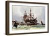 The Old "Implacable"-Charles Edward Dixon-Framed Giclee Print