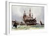 The Old "Implacable"-Charles Edward Dixon-Framed Giclee Print