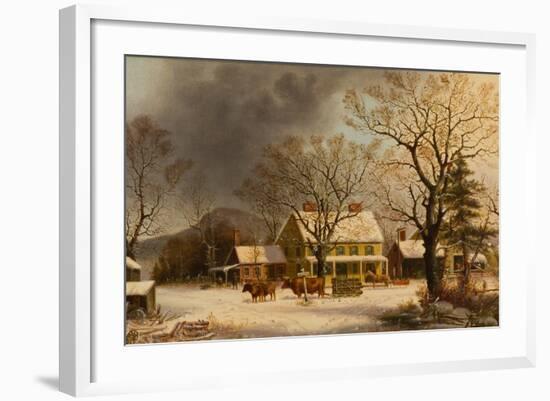 The Old Inn - Ten Miles to Salem, 1860-63-George Henry Durrie-Framed Giclee Print