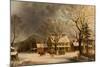 The Old Inn - Ten Miles to Salem, 1860-63-George Henry Durrie-Mounted Giclee Print