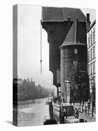 The Old Krantor (Crane Gat) on the River Mottlau, Gdansk, Poland, 1926-null-Stretched Canvas