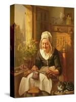 The Old Lacemaker, 1844-J.l. Dyckmans-Stretched Canvas