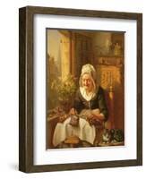 The Old Lacemaker, 1844-J.l. Dyckmans-Framed Giclee Print