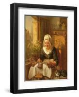 The Old Lacemaker, 1844-J.l. Dyckmans-Framed Giclee Print