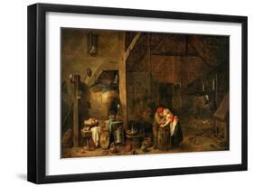 The Old Man and the Maid, C. 1650-David Teniers the Younger-Framed Premium Giclee Print
