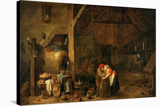 The Old Man and the Maid, C. 1650-David Teniers the Younger-Stretched Canvas