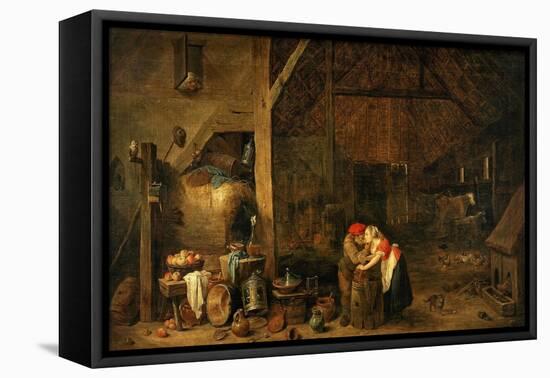 The Old Man and the Maid, C. 1650-David Teniers the Younger-Framed Stretched Canvas