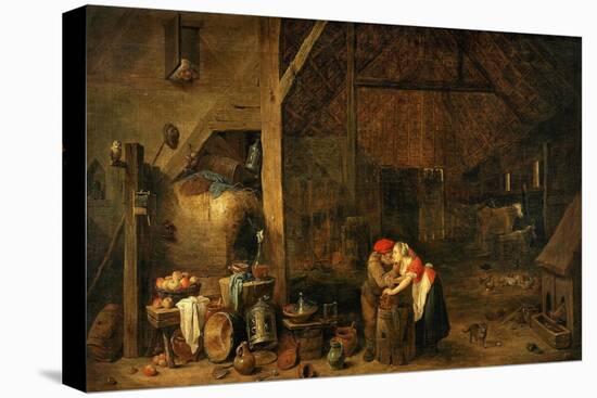 The Old Man and the Maid, C. 1650-David Teniers the Younger-Stretched Canvas