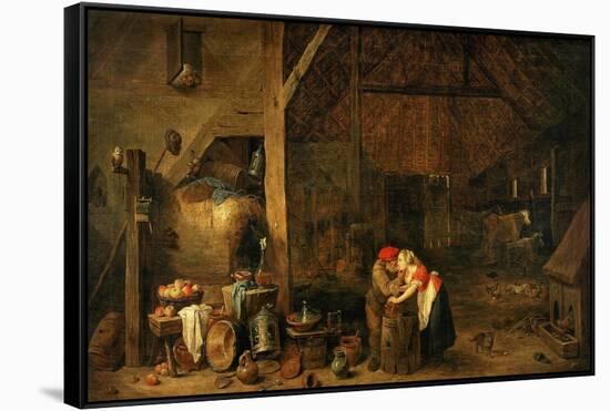 The Old Man and the Maid, C. 1650-David Teniers the Younger-Framed Stretched Canvas