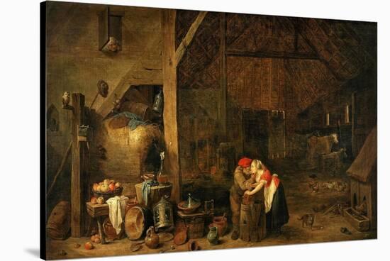 The Old Man and the Maid, C. 1650-David Teniers the Younger-Stretched Canvas