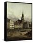 The Old Market in Dresden-Canaletto-Framed Stretched Canvas