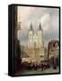 The Old Market Place at Prague, 1881-Christiaan Cornelis Dommelshuizen-Framed Stretched Canvas