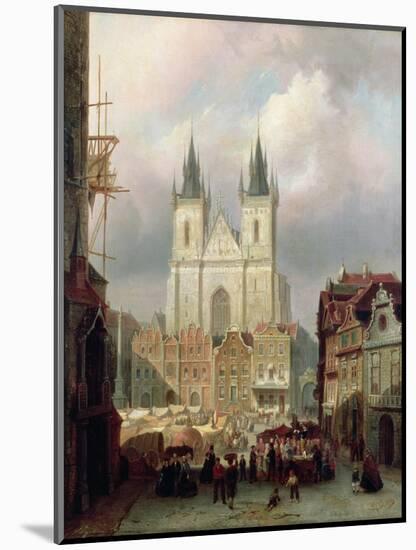 The Old Market Place at Prague, 1881-Christiaan Cornelis Dommelshuizen-Mounted Giclee Print