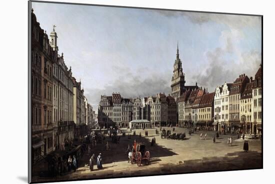 The Old Market Place in Dresden, C1750-C1752-Bernardo Bellotto-Mounted Giclee Print
