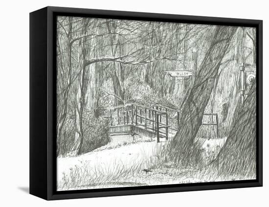 The old metal bridge, Bramhall park, 2004-Vincent Alexander Booth-Framed Stretched Canvas