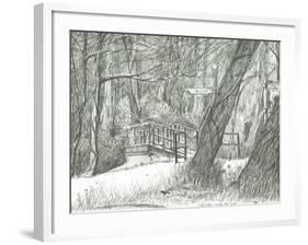 The old metal bridge, Bramhall park, 2004-Vincent Alexander Booth-Framed Giclee Print