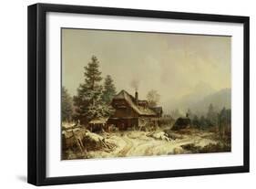 The Old Mill in Winter-Eugène Boudin-Framed Giclee Print
