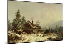 The Old Mill in Winter-Eugène Boudin-Mounted Giclee Print