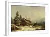 The Old Mill in Winter-Heinrich Burkel-Framed Giclee Print