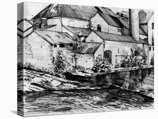 The Old Mill On the Exe-Tim Kahane-Stretched Canvas