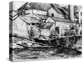 The Old Mill On the Exe-Tim Kahane-Stretched Canvas